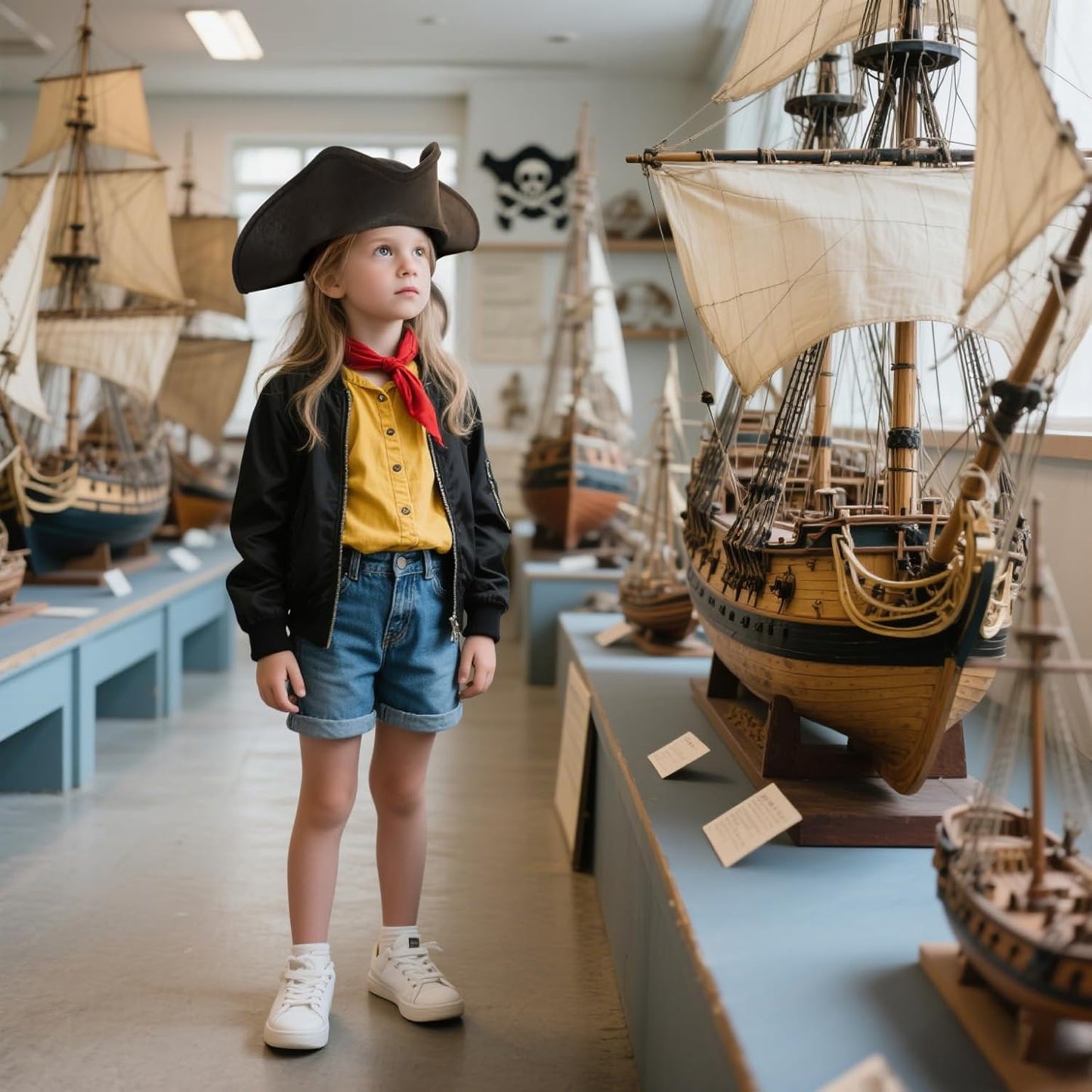 HOMELEX Pirate Hat for Kids Colonial Tricorn Halloween Adult Revolutionary war Costume Accessory