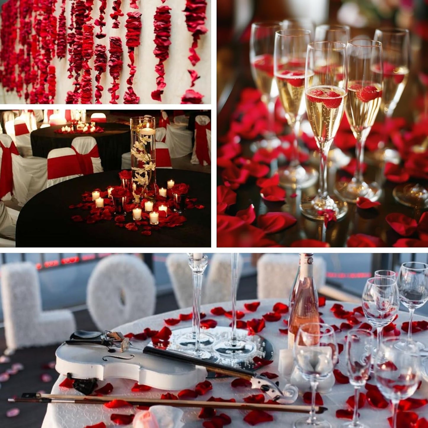 200Pcs Dried Real Red Rose Petals, Preserved Flower Petals 1.75oz for Gifts Wedding Party Decor, Dinner Table Centerpieces, Bridal Shower, Confetti