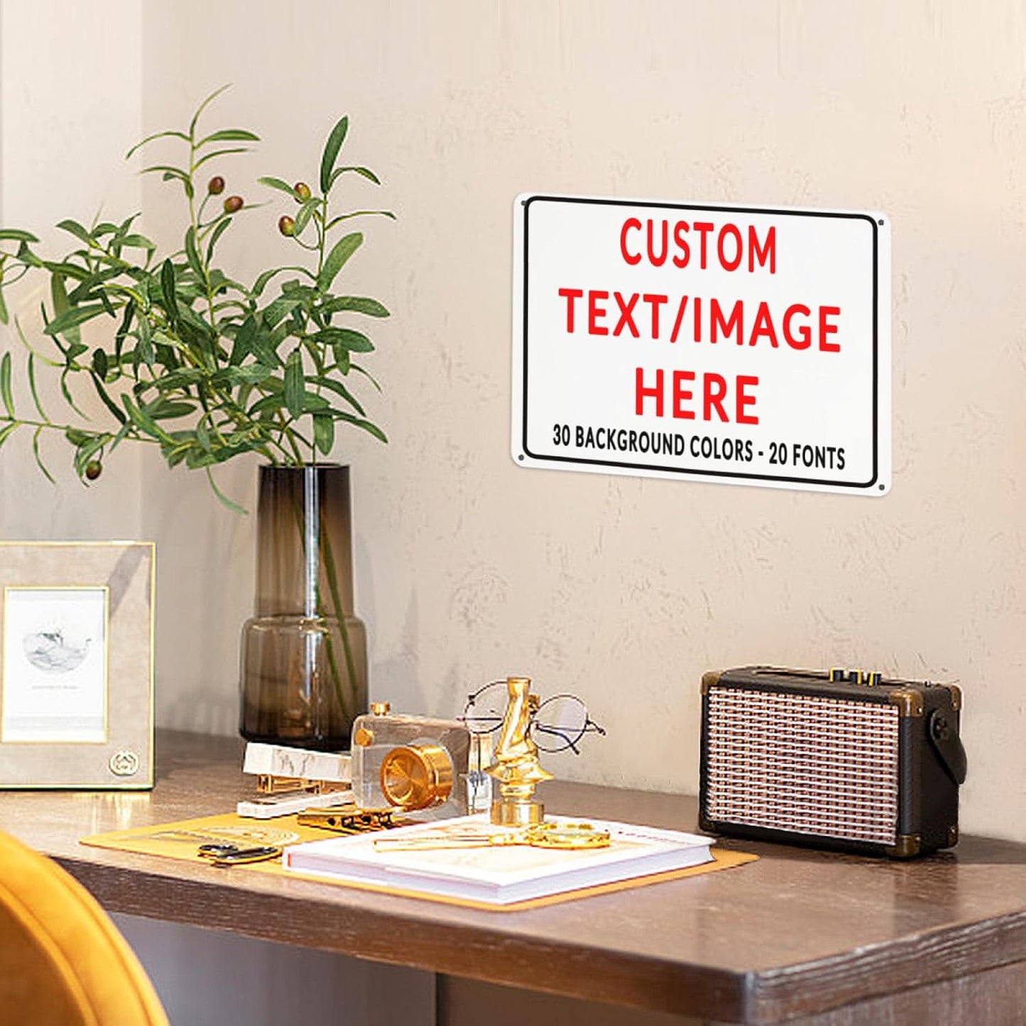 Custom Sign Personalized Custom Metal Sign, Customize For Office, Business, Workplace, Office, Home, Delivery Signs 12x18