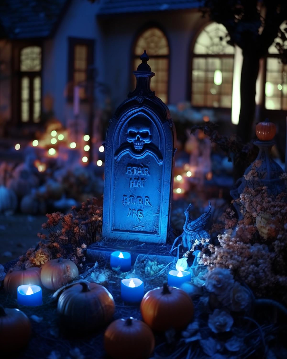 Homemory Blue Tea Lights Candles Battery Operated, 200+Hour Flameless Flickering Fake Electric LED Colored Tealights Candles for Wedding Table Decor, Theme Party, Aniversary, Proposal, 12-Pack