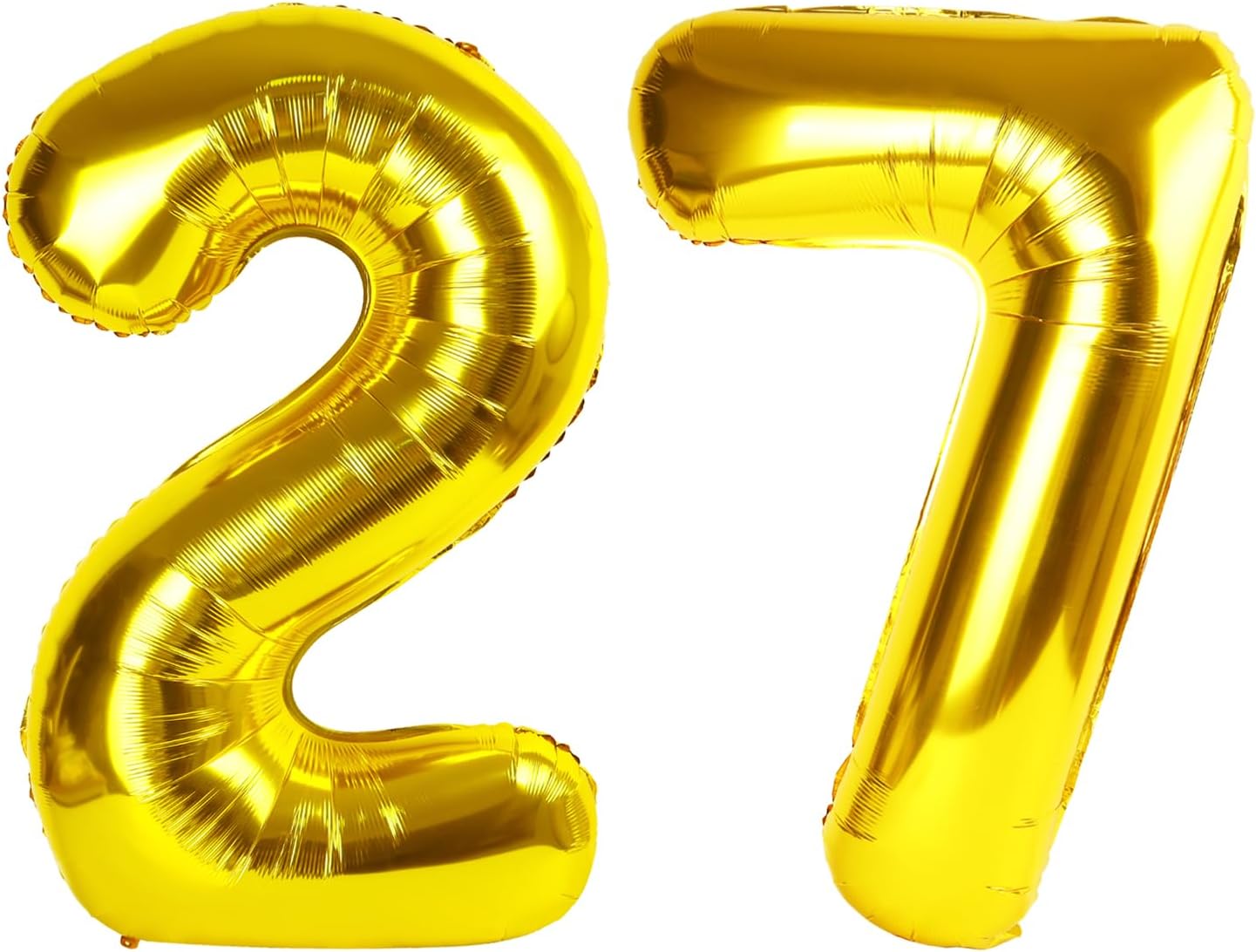 Gold Number 27 72 Birthday Balloon 40 Inch, 27 72 Party Celebration Decorations Supplies, Mylar Foil Numbers Balloons for 27 72 Wedding Anniversary