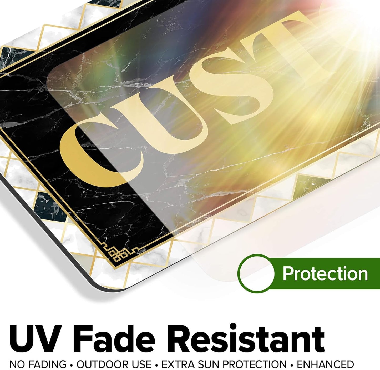 Custom Sign, Custom Street Sign, 11 Font Colors, 13 Font Styles, 4 Hole Options, 22 Sizes, 6x18 Inches, Rust Free DiBound, Fade Resistant, Made in USA by My Sign Center (Marble Tile)