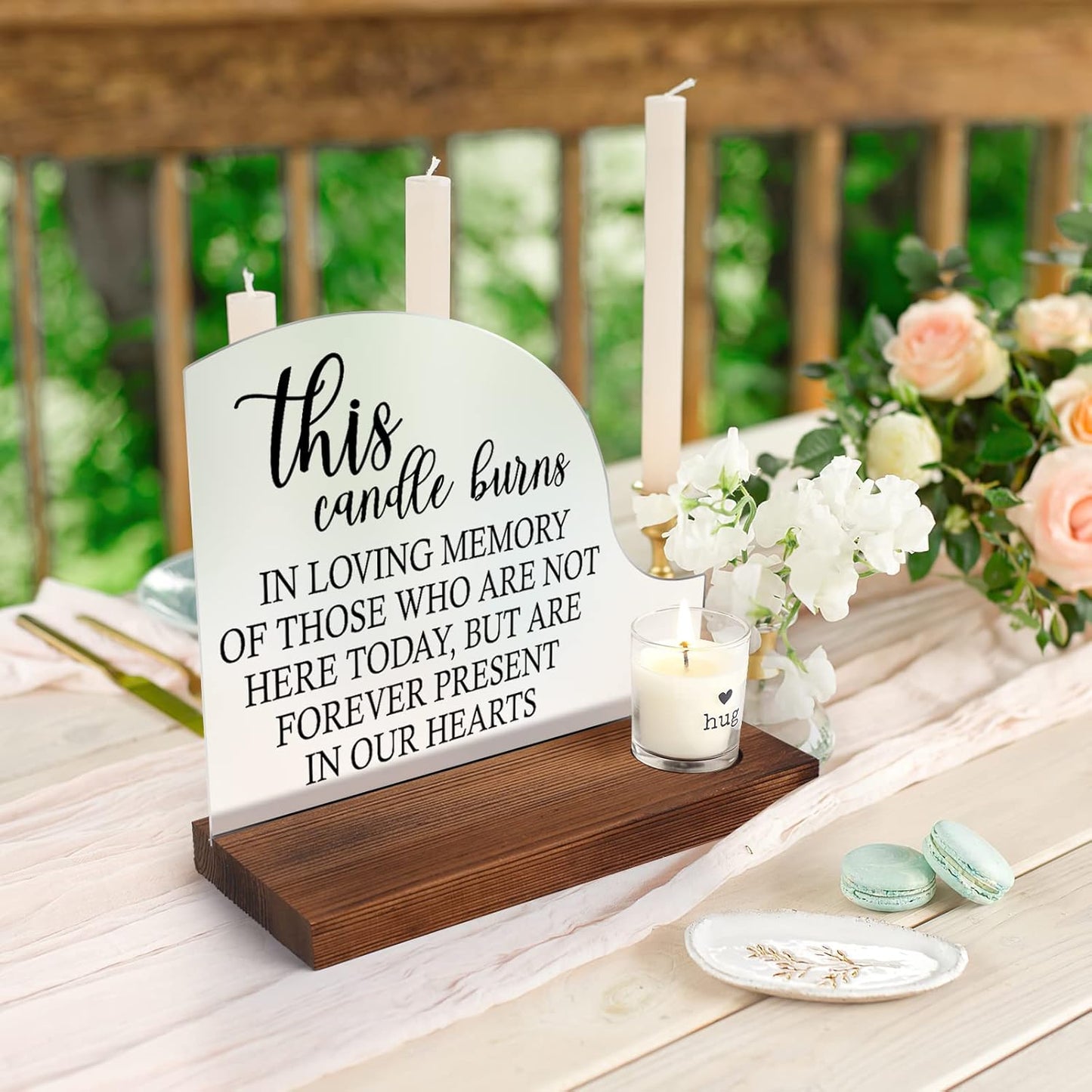 Memorial Table Sign for Weddings & Receptions - Sympathy Gift in Loving Memory - Wooden Welcome Rustic Sign for Gifts & Anniversaries