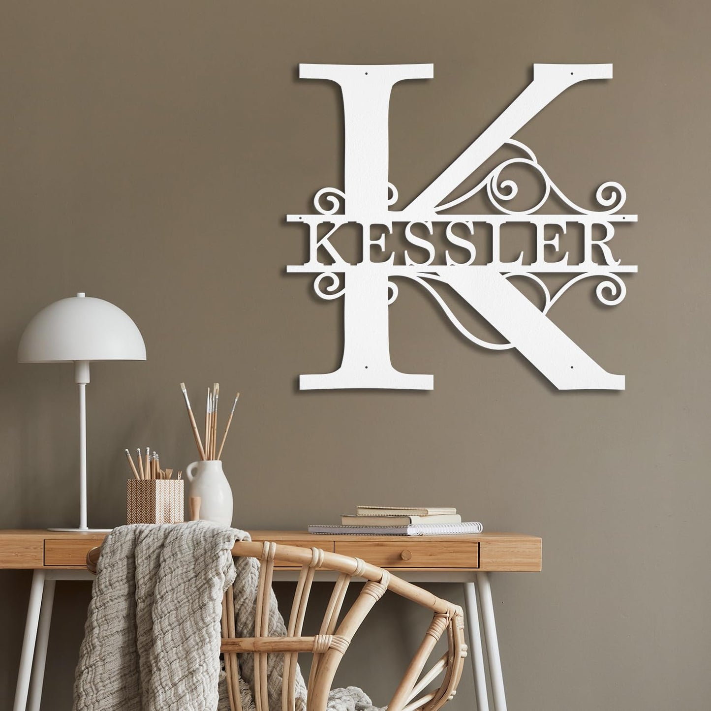 Custom Metal Name Sign | Metal Wall Art | Split Letter Monogram Decor | Family Name Sign | Personalized Wedding Gift | Outdoor Decor