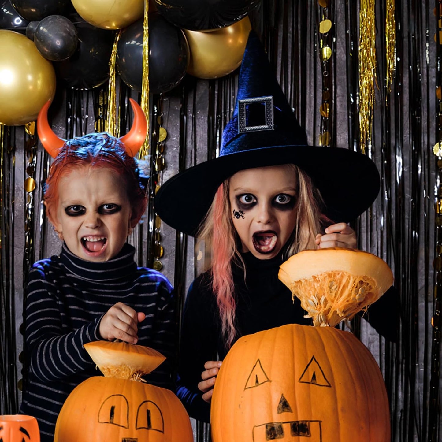 20 Pack Foil Curtain Backdrop Black Metallic Tinsel Foil Fringe Curtains Photo Booth Props for Birthday Wedding Engagement Baby Shower Bachelorette Christmas Holiday Celebration Party Decorations