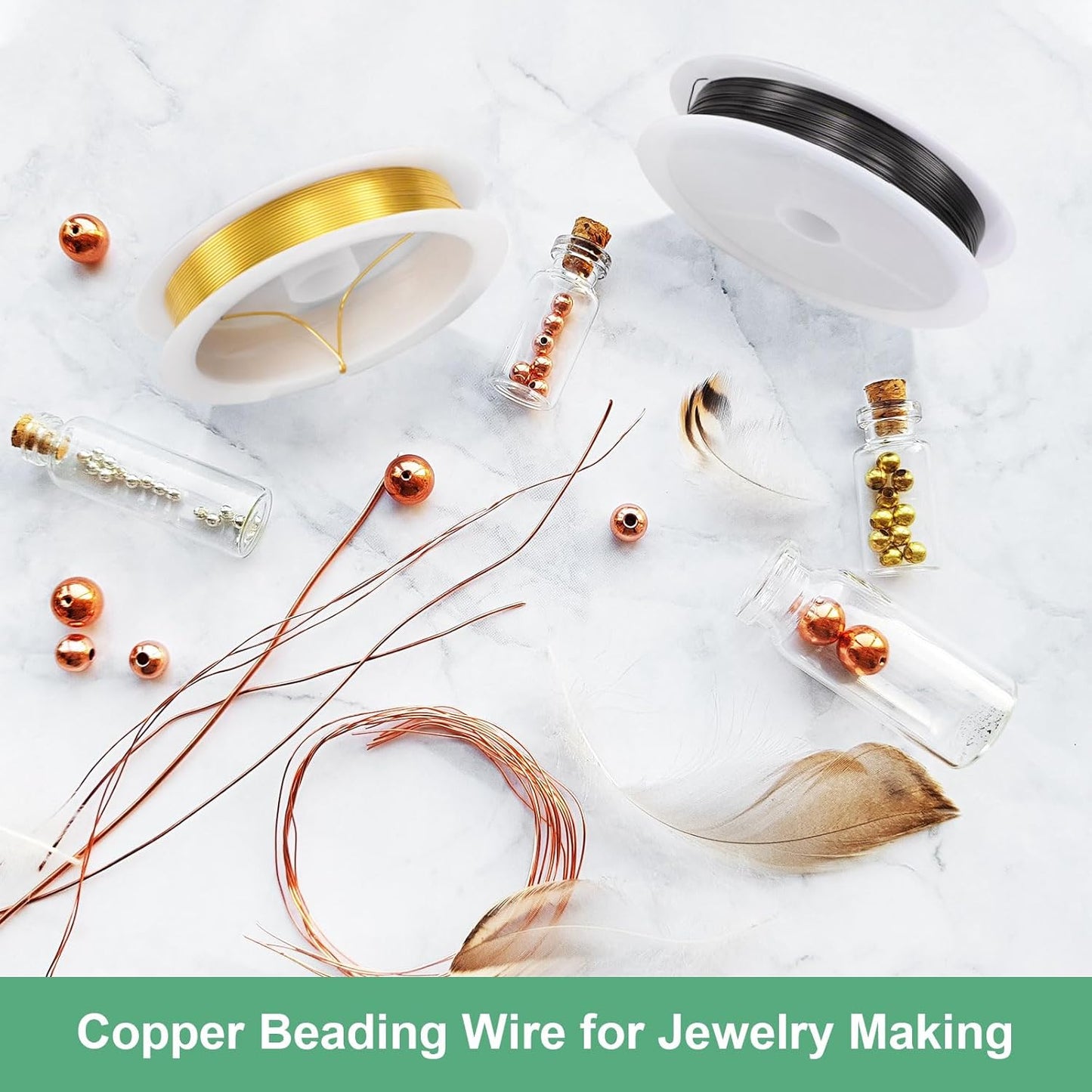 0.8 mm/20 Gauge Copper Wire for Jewelry Making, 7.5FT Copper Beading Craft Wire for Jewelry/Weaving/DIY Crafting/Planting, Color-Retaining [2.3 M, Rose Gold]