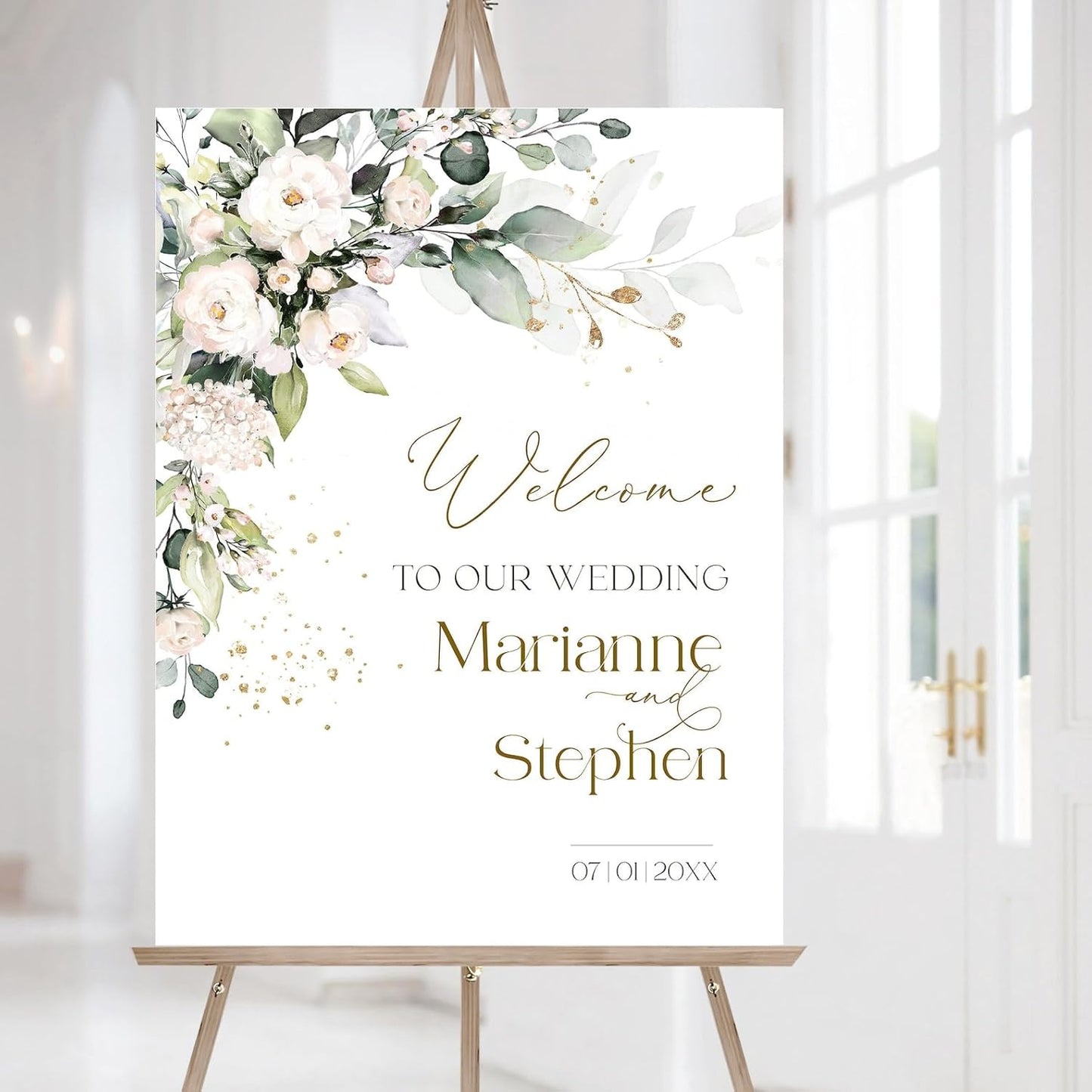 Personalized Wedding Welcome Sign, Flowers Wedding Welcome Sign, Wedding Welcome Sign, Custom Wedding Sign, Welcome To Our Wedding Sign, Flowers Wedding Board, Wedding Decorations Signs # 11