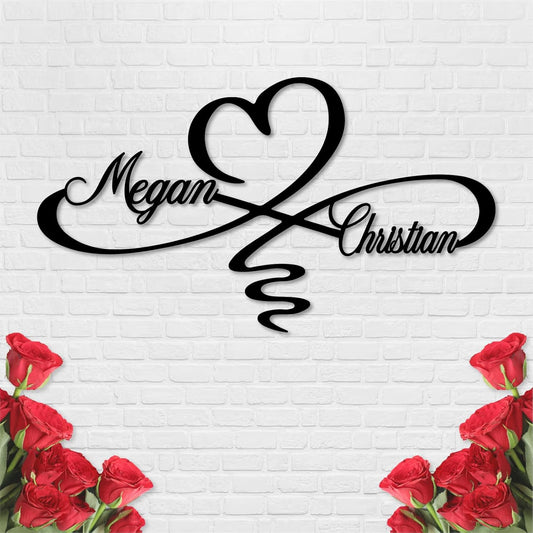 Personalized Infinity Symbol, Metal Love Sign, Love Sign Infinity Heart Sign Metal Wall Decor, Metal Wall Art Decor, Valentine's Day Gift for Her, Metal Wall Art Room Wall Decor