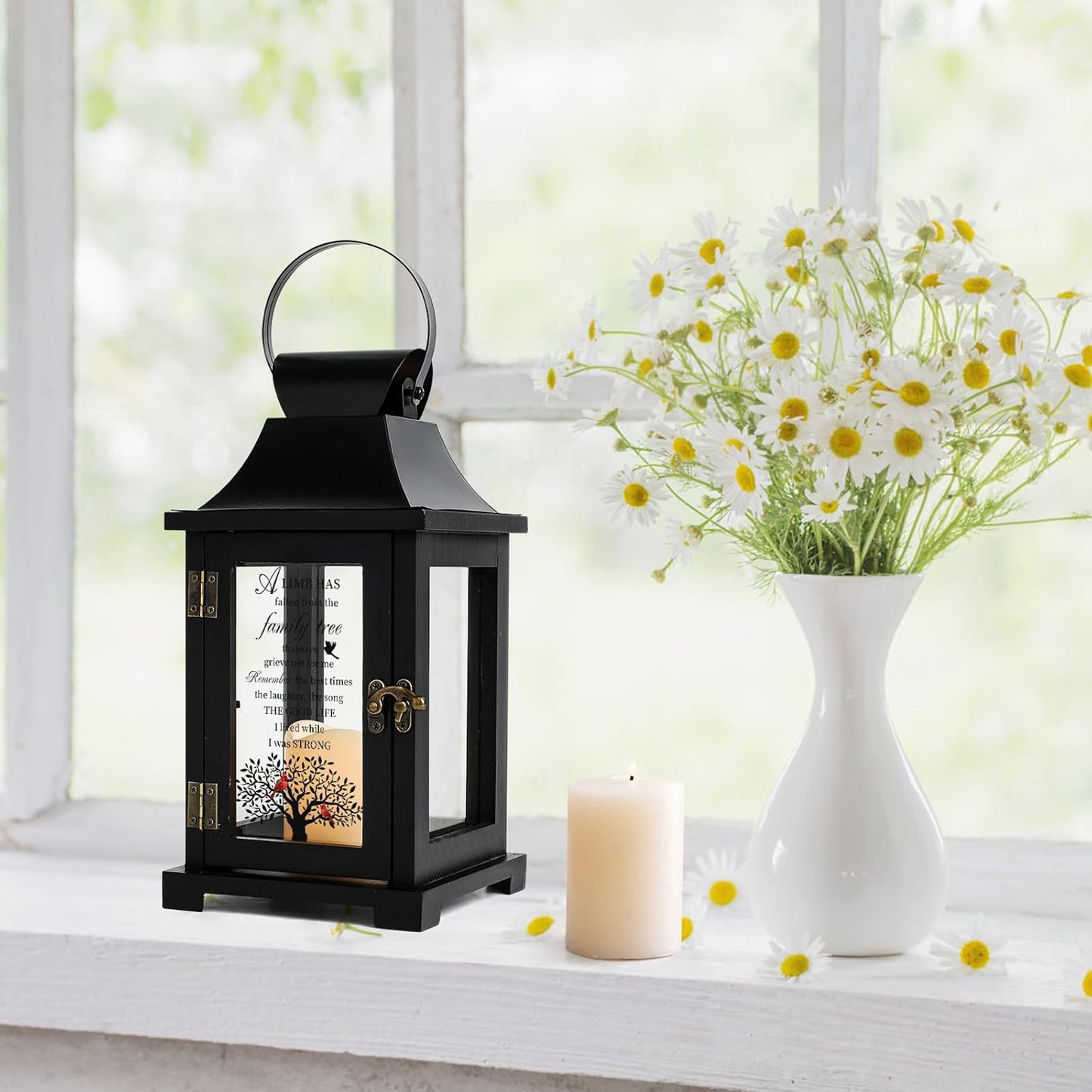 Memorial Lantern - Bereavement Sympathy Gifts for Loss of Loved One Mother Father, Thoughtful Funeral Gifts in Memory of Loved One with LED Candle