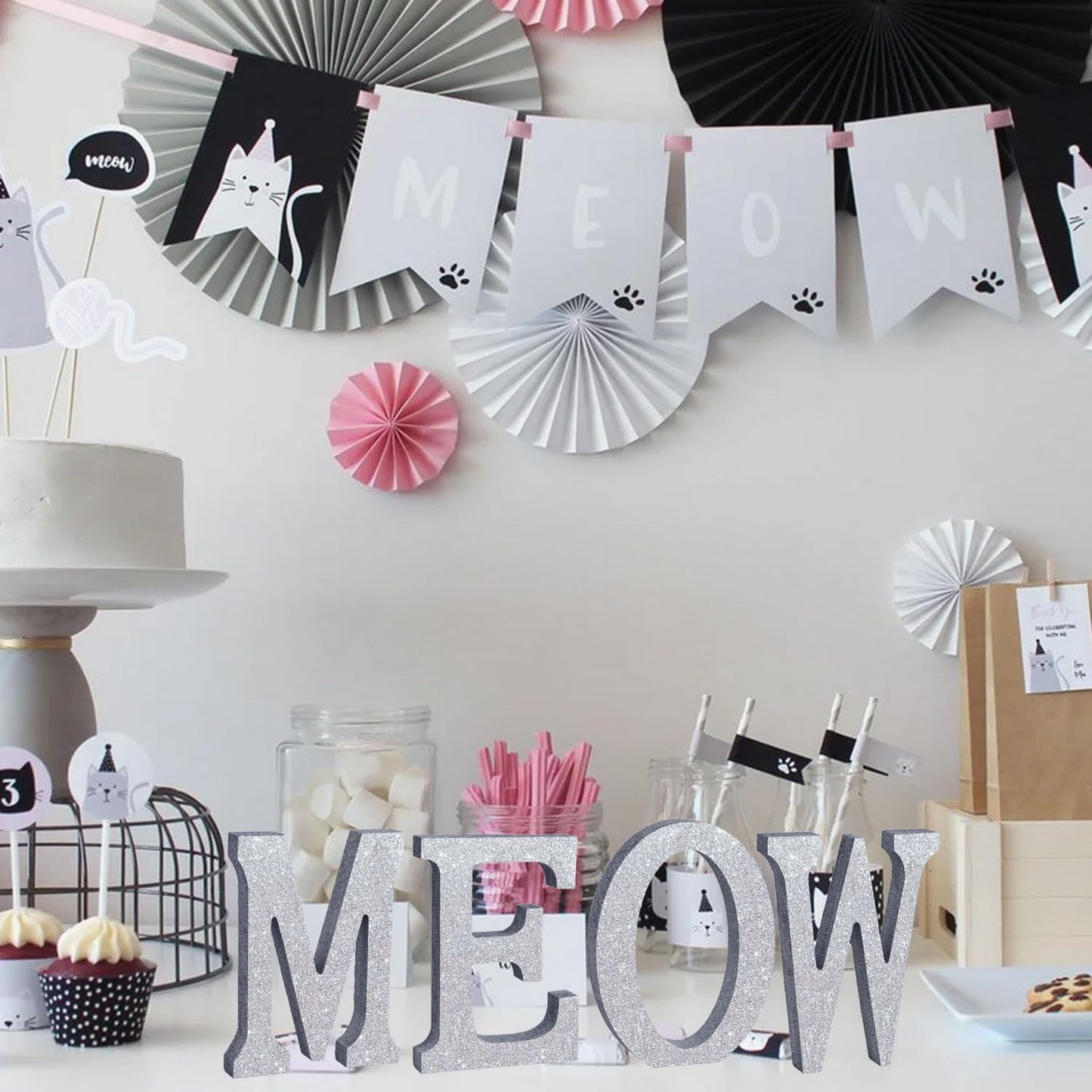 TONIFUL 8 Inch Silver Glitter Letter W Table Centerpiece A-Z Silver Birthday Party Decorations,Silver Alphabet W for Birthday,Chrismas,Graduation,Bridal Shower,Wedding,Anniversary Party Supplies