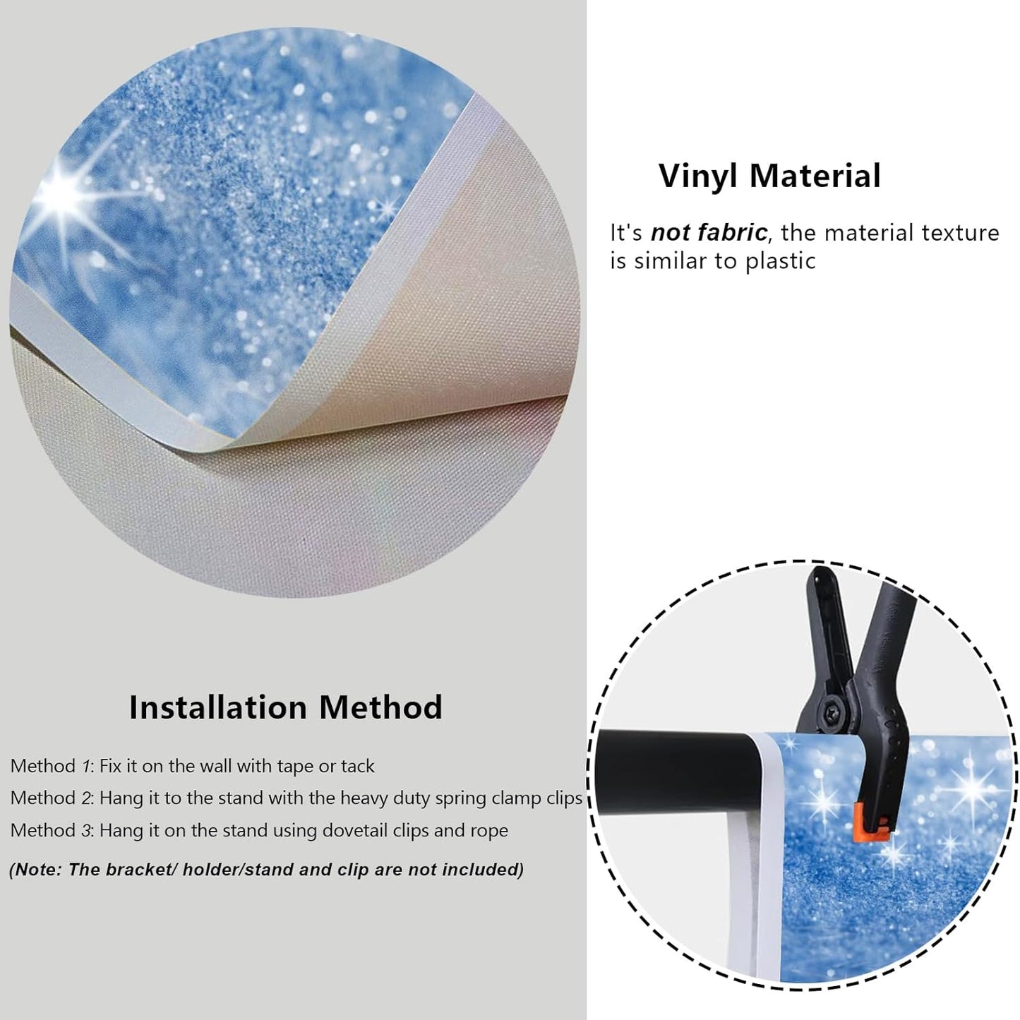 YongFoto Silver Blue Glitter Backdrop 10x5ft Silver Light Spots Blue Sequin Bokeh Photography Background Birthday Bridal Shower Wedding Photography Background Party Banner Portraits Photoshoot Props