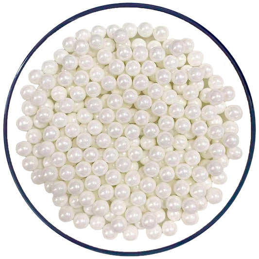 Sentovac 7mm White Pearl Sprinkles Edible Cake Decorating Sugar Candy Cookie Cake Cupcake Topper Ice Cream Baking Decorations Halloween Christmas Valentines Wedding Supplies