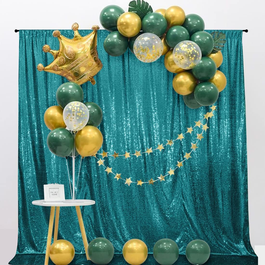10Ft x 10Ft Teal Sequin Backdrop Curtain, Glitter Thick Not See Through Satin Sequin Background Drapes, Opaque Sparkly Backdrop Curtain, Sequin Backdrop for Xmas Thanksgiving Wedding Party Decor