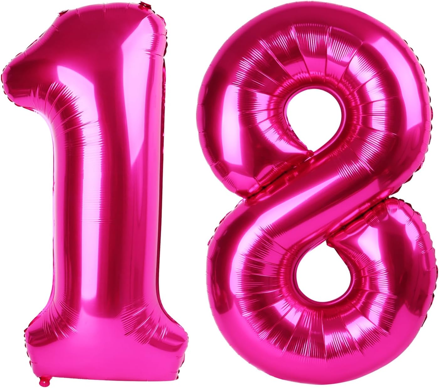 Hot Pink Foil Number 18 Balloon 40 Inch, Helium Mylar Eight Number 18 Birthday Balloons, 18th Hot Pink Women Men Wedding Anniversary, Graduations Party Supplies