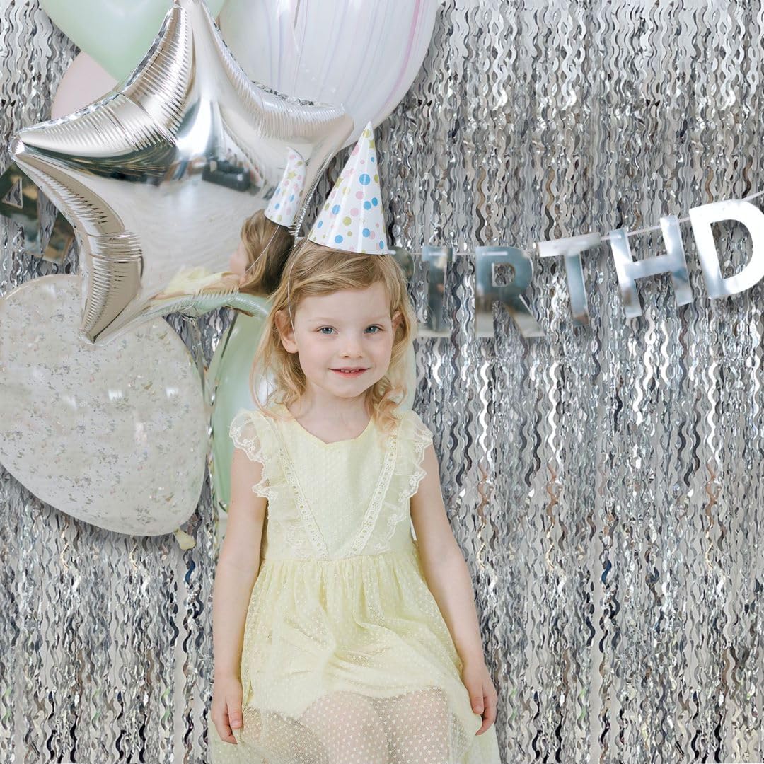 Silver Streamers Photo Backdrop Shimmer Wall Backdrop, Christmas Decorations, Bachelorette Party Supplies, Women Birthday Decorations, Engagement Party Decor, Disco Parties Favor, Bridal Shower Decor