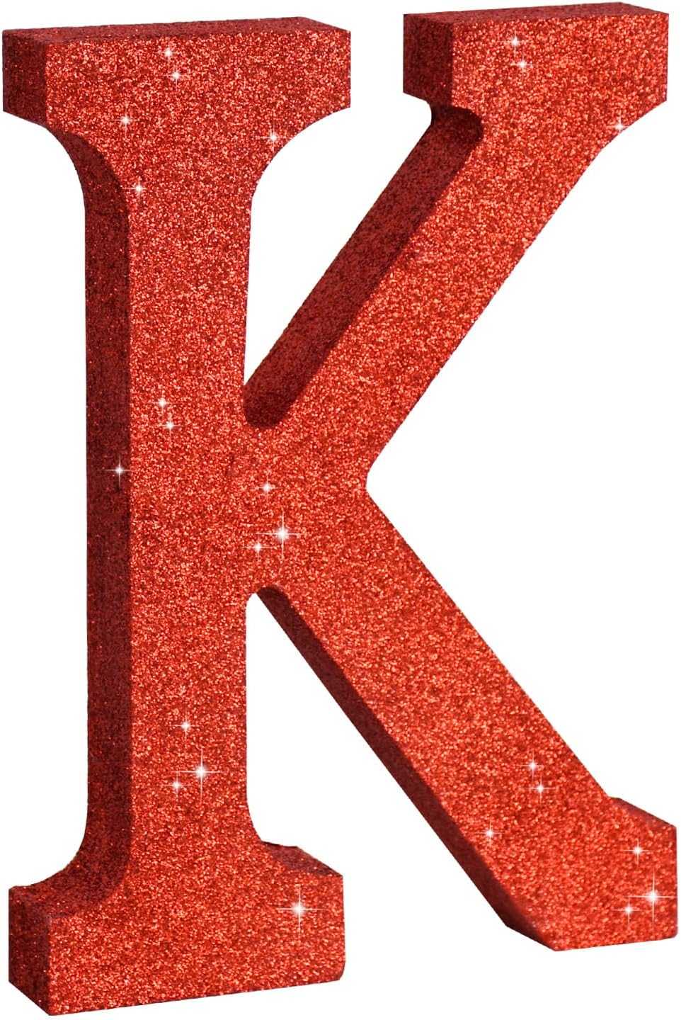 TONIFUL 8 Inch Red Glitter Letter K Table Centerpiece A-Z Red Birthday Party Decorations,Red Alphabet K for Birthday,Chrismas,Graduation,Bridal Shower,Wedding,Anniversary Party Supplies