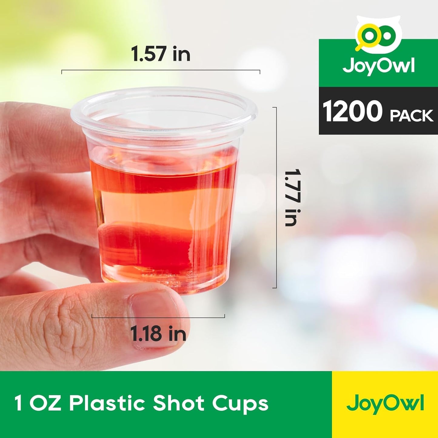 1200 pack 1 OZ Plastic Shot Glasses, Mini Disposable Shot Cups for Party, Events, Whiskey and Wine Tasting