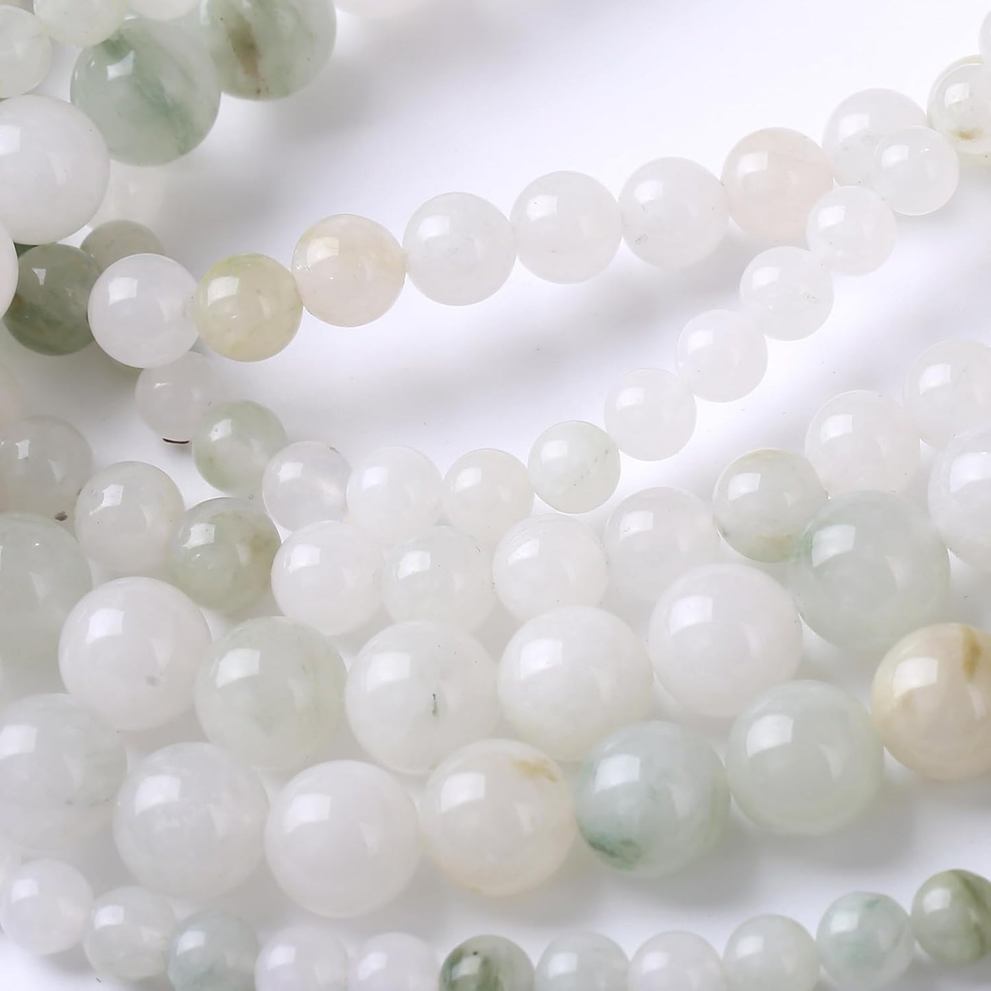 Blue and White Streamer Stone Beads for Jewelry Making DIY Craft Gemstone Beads Kit (6mm, 60pcs) Smooth Healing Crystal Beads for Bracelets, Necklaces, Home Decor