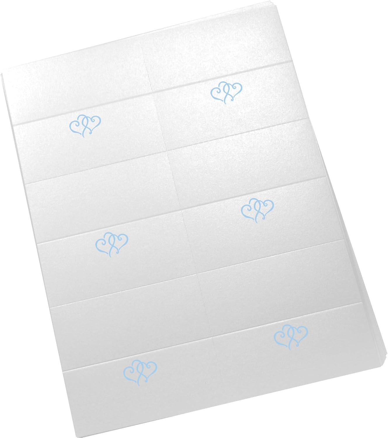 Linked Hearts Printable Place Cards, Light Blue (Choose Color), Set of 60 (10 Sheets), Laser & Inkjet Printers - Wedding, Party, Dinner, and Special Events - Made in the USA