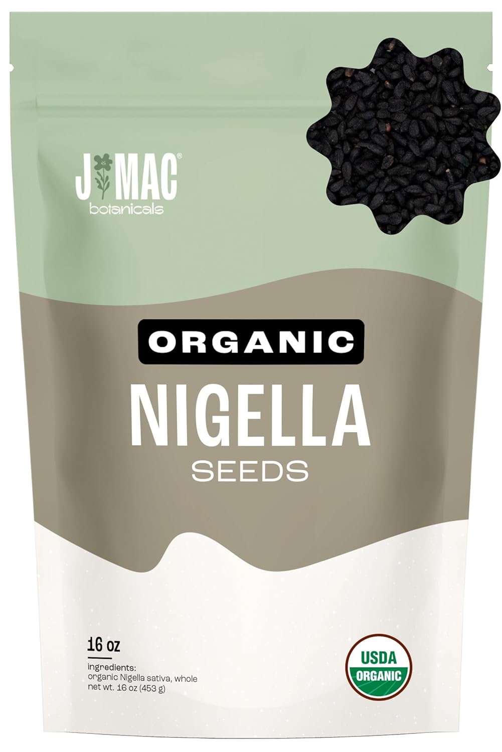 J Mac Botanicals, Organic Nigella Seeds (1 Pound), USDA Certified, black cumin seed, Nigella Sativa, Kalonji Seeds