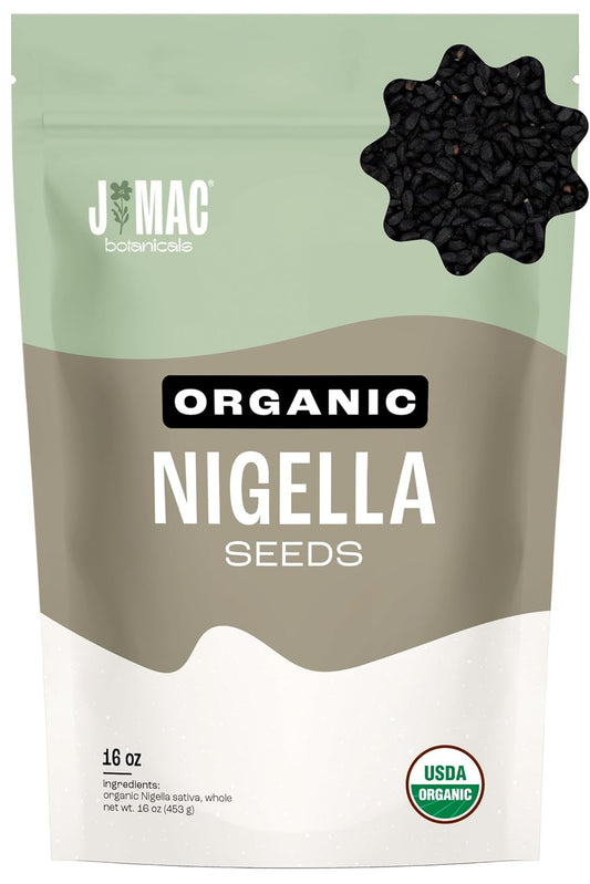 J Mac Botanicals, Organic Nigella Seeds (1 Pound), USDA Certified, black cumin seed, Nigella Sativa, Kalonji Seeds
