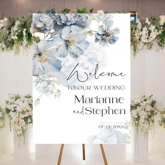 Personalized Welcome To Our Wedding Sign, Wedding Decorations, Flowers Wedding Sign #10, Vesion 10