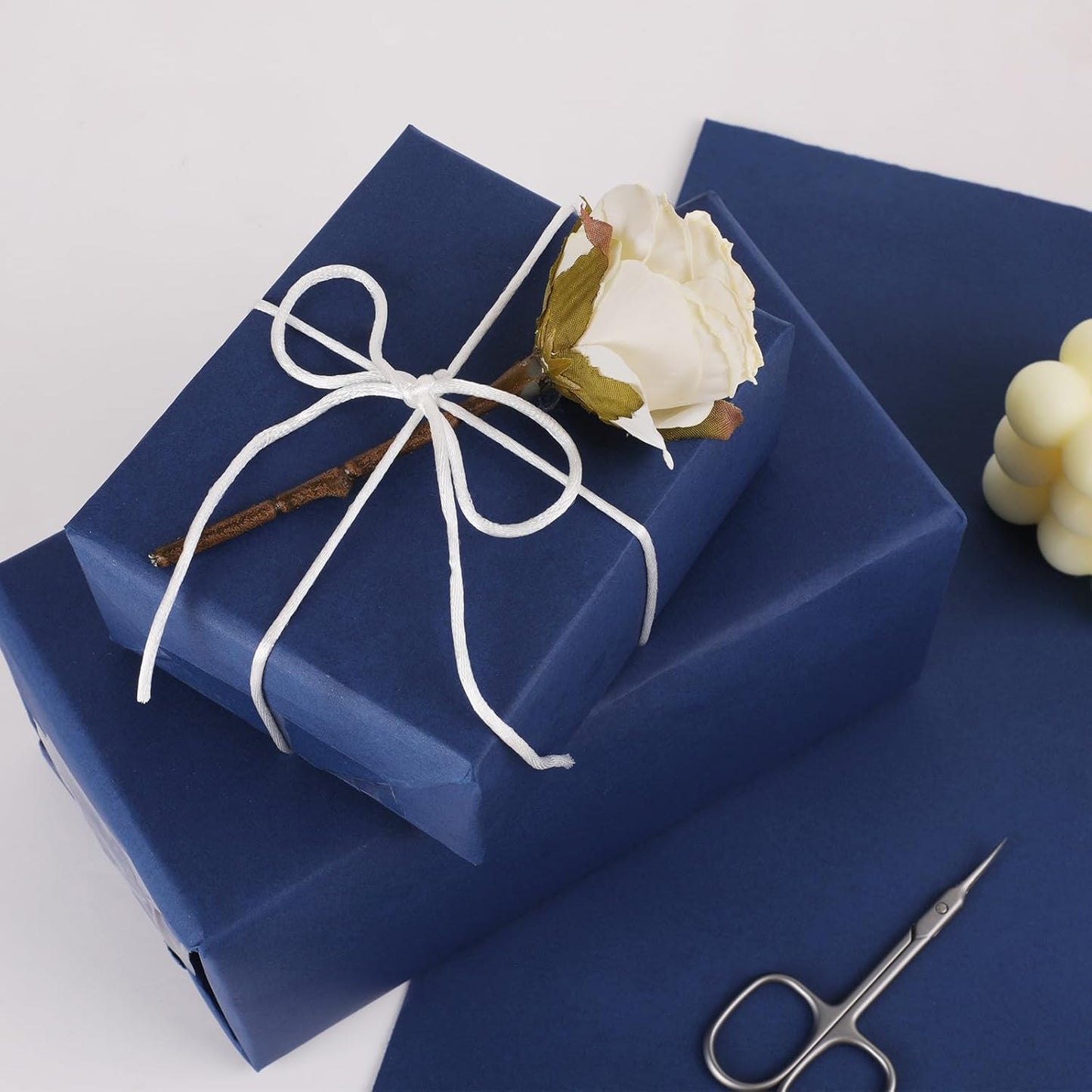 Vanhench 17.8"x1500" (125') Lake Blue Wrapping Paper, Solid Color Art Kraft Craft Paper for Birthday Gift Wrapping/Poster Bulletin Board, Floral Bouquet Flower Crafts Packing, Moving Supplies