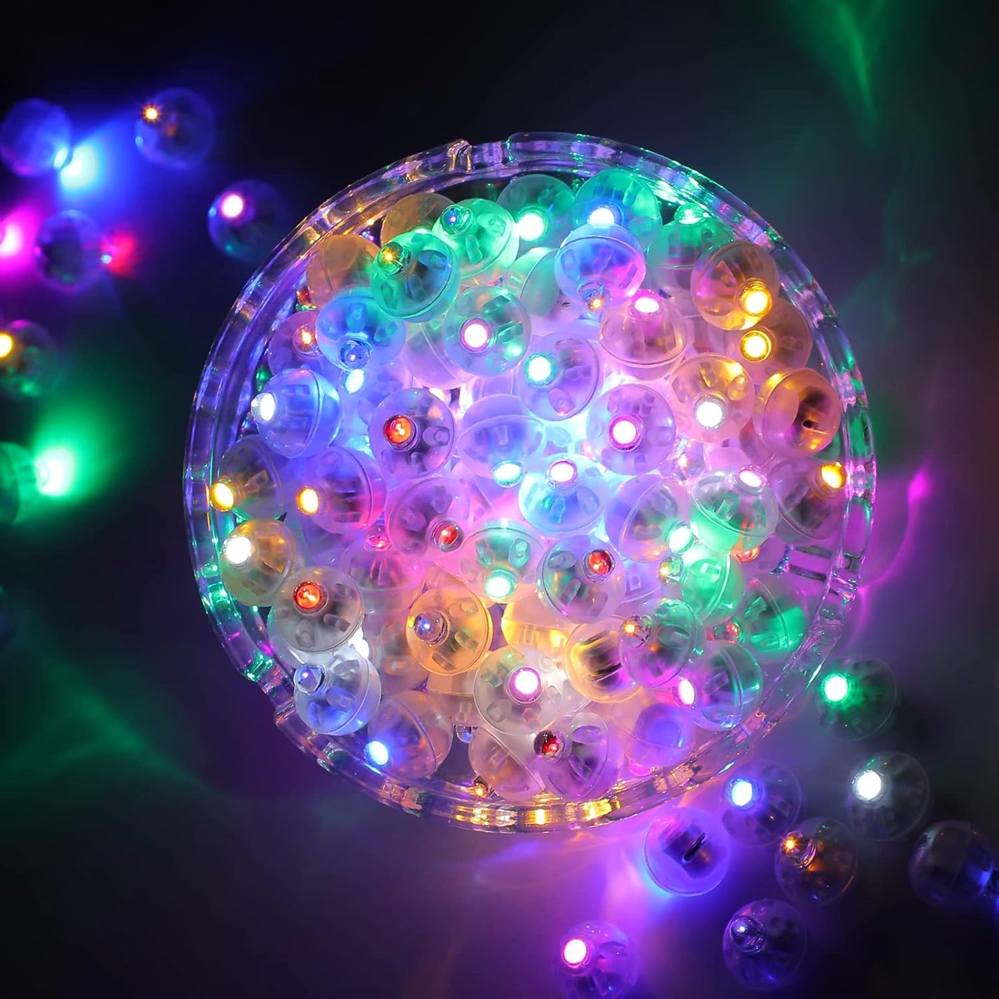50pcs 5 Mixed Colors Balloon Lights, LED Assorted Colors Ball Lights, Mini Round LED Ball Lamp for Paper Lanterns, Balloons, Birthday Parties, Weddings, Halloween, Christmas Decorations