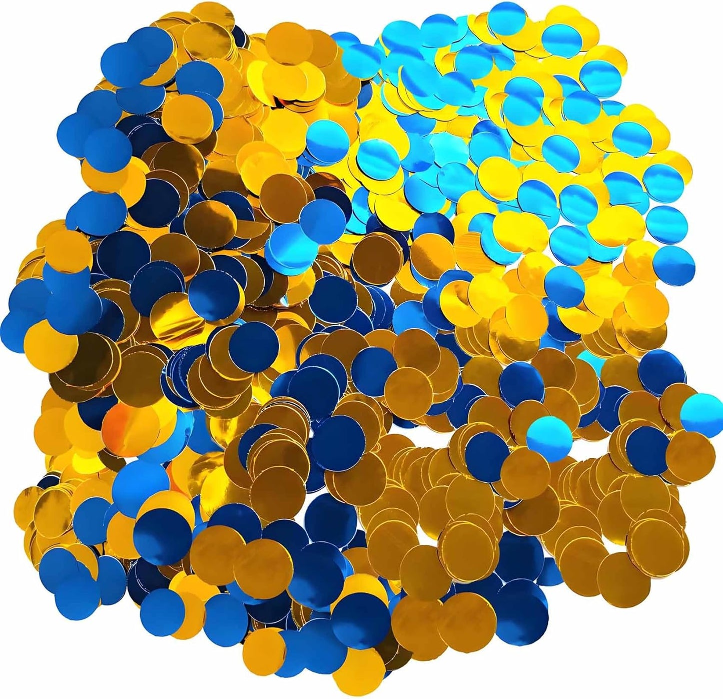 Gold and Blue Round Foil Confetti Beautiful Metallic Table Confetti for Filling Balloons, Wedding,Birthday,Party,Festival Decoration(15000PCS)