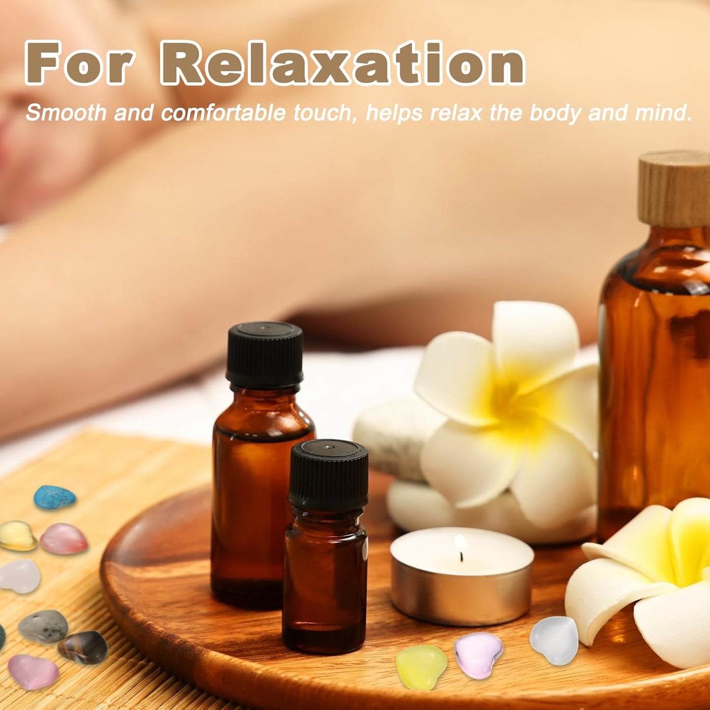 PATIKIL 20 Pcs Natural Heart Shaped Crystal Stone, 0.6 Inch Mini Polished Love Gemstone Crystal, Pocket Rock Engraved Worry Stones for Women Gifts Meditation, Bright Pink