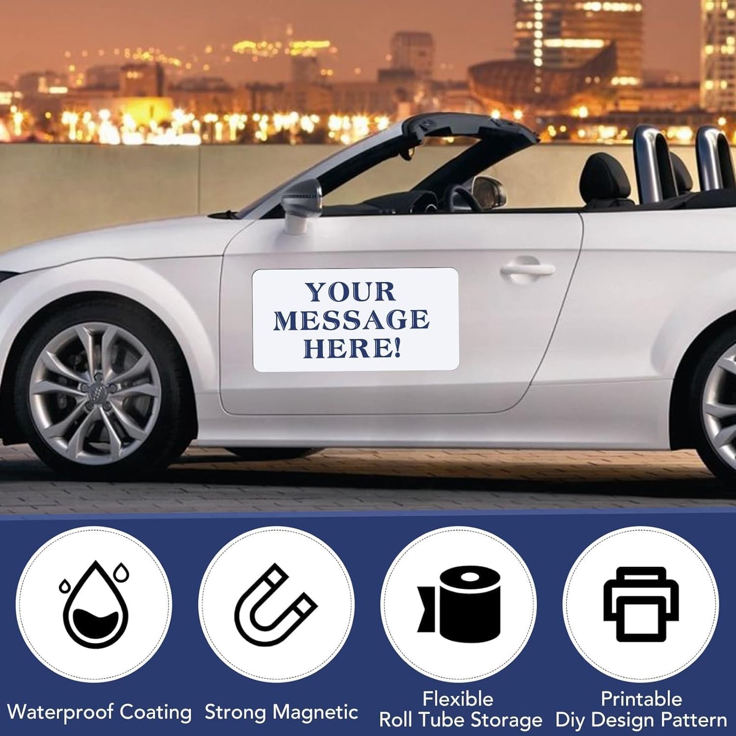 DIYMAG 4Pcs Blank Car Magnets,17x12 Inch Car Door Magnets Set Signs Rounded Corners Flexible Magnetic Bumper Sticker to Advertise Cover Logo Prevent Cars Scratches Dents