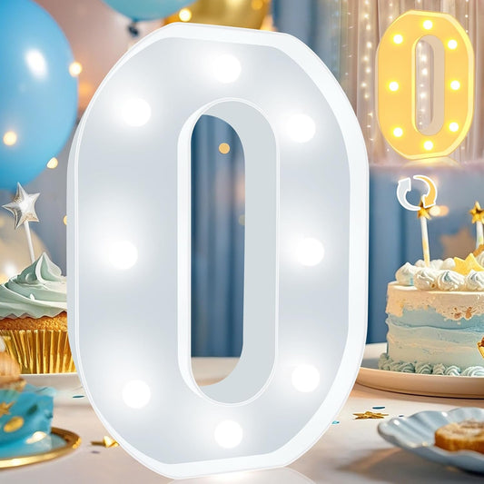 Pooqla LED Marquee Letter Lights, Warm White and Cool White Decorative Lighted Letters, Light Up Alphabet Letters for Boys Girls, Party, Wedding, Bar, Night Light, Birthday Decoration, Letter O