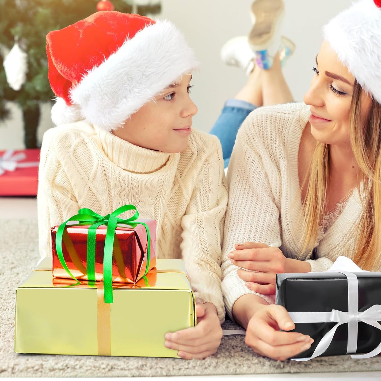 KMER LIFE Metallic Wrapping Paper Roll 17 x 394 Inch - Premium Gift Wrap for Birthday, Christmas, Baby Shower, Valentines, Party, Holiday (Black)