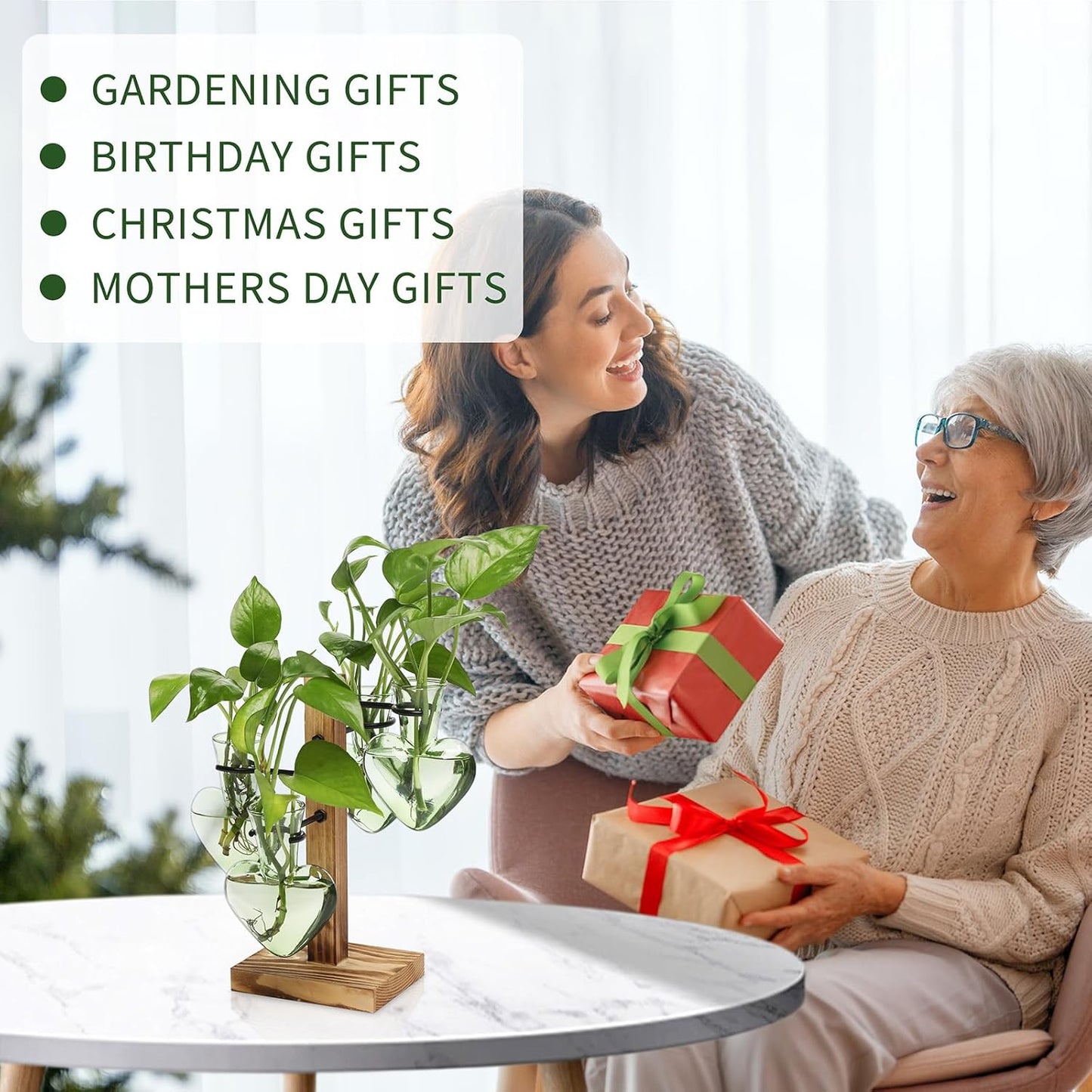 Plants Propagation Stations Plant Terrarium Kit Glass Planters for Indoor Plants House Plant Accessories Gift for Women - 4 Love Bulb Vase