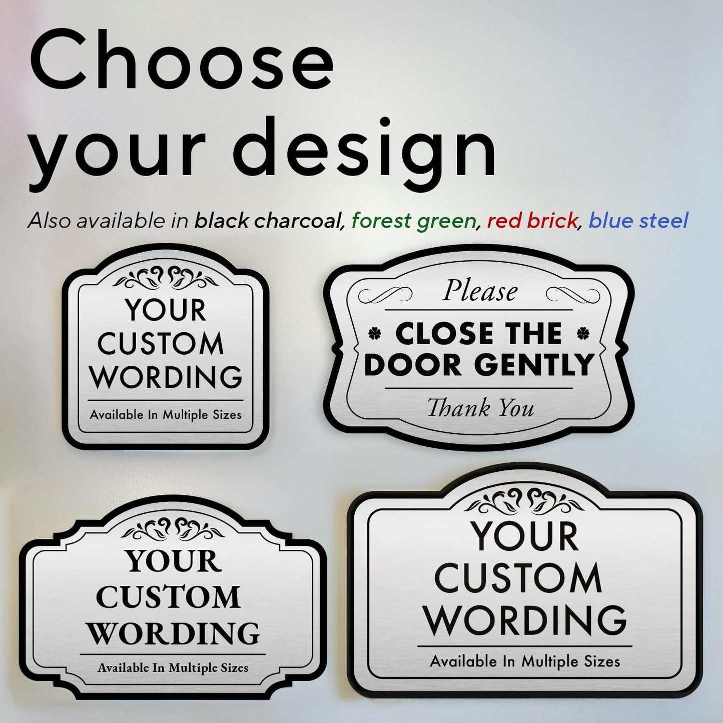 Custom Decorative Outdoor Metal Signs, Personalized Aluminum, Customized Driveway, Waterproof Made In USA, Silver 14x10 In