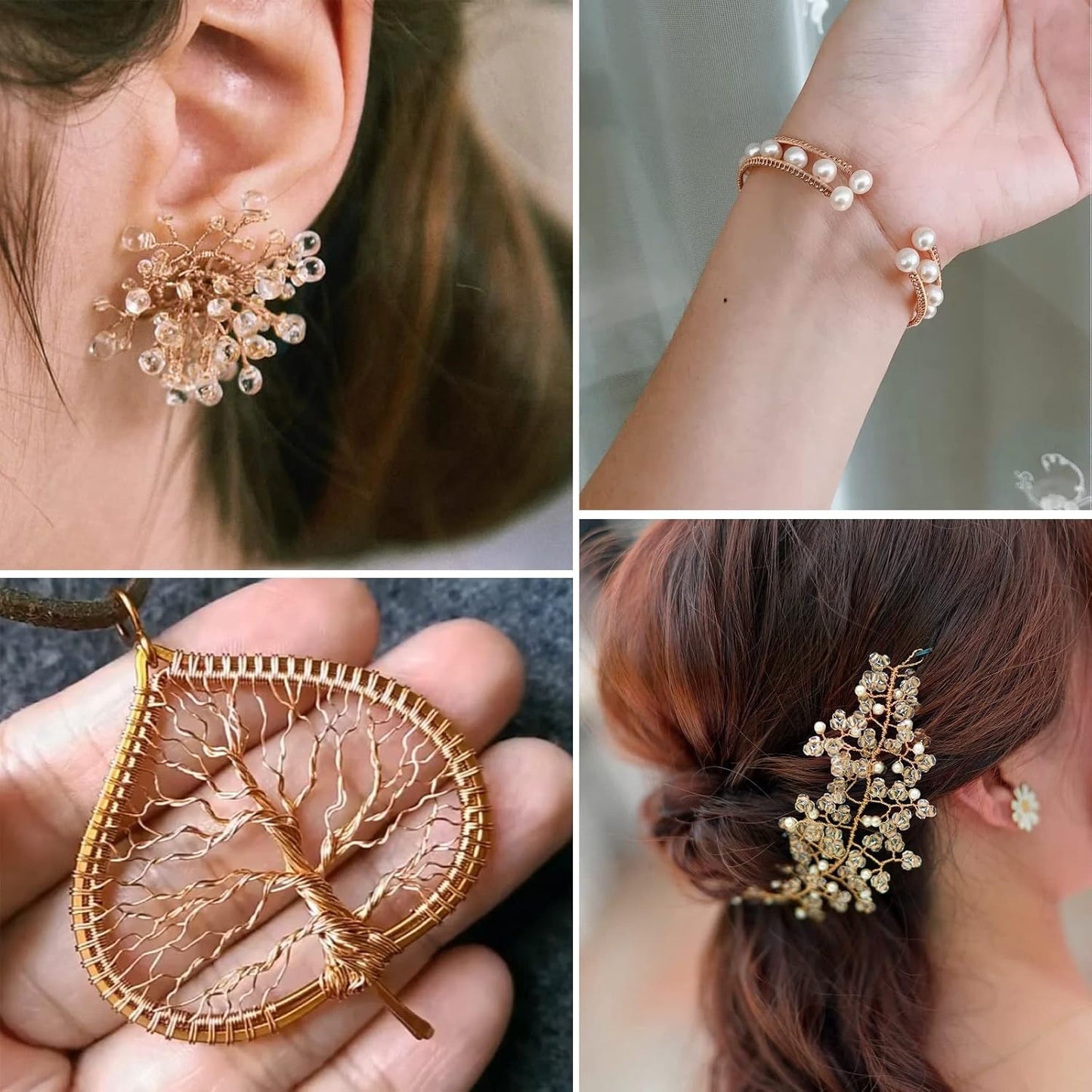 Cadikez 26 Gauge Rose Gold Plated Brass Jewelry Making Wire 100M/0.4mm Soft Metal Wire Bulk for Jewelry Making