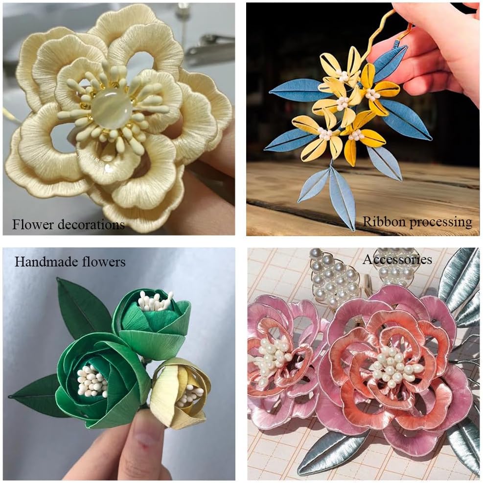 HAHIYO 700Pcs 2mm Yelbow Matte Double Head Flower Stamen Pistil for Flower Making Scrapbook Decoration - Handmade Artificial Flowers Pistil Matt-Like Floral Stamens Flowers Pollen Stamen