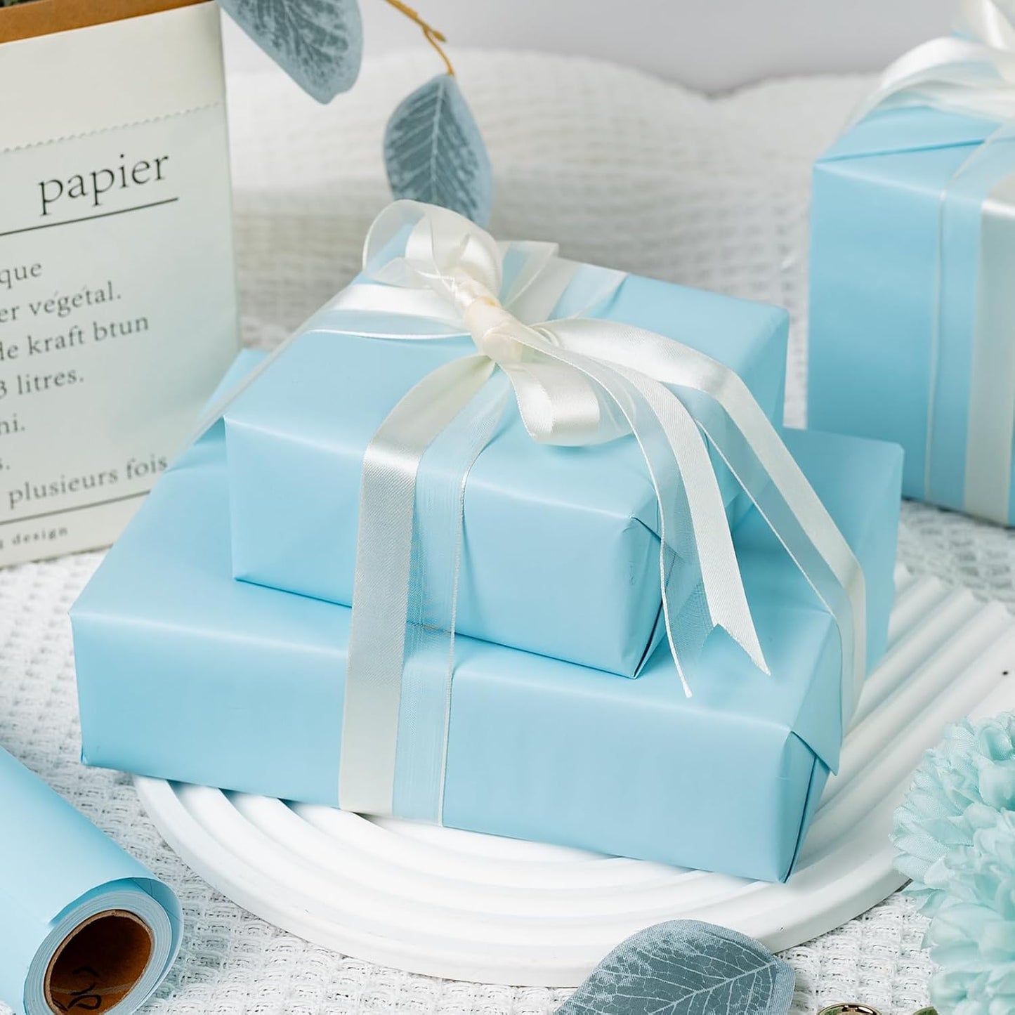 Garbendy Gift Wrapping Paper Roll-Solid Color Pearly-Lustre Paper,Perfect for Wedding, Valentine's Day,Birthday, Christmas,Baby Shower, Party - 17 Inch X 33 Feet