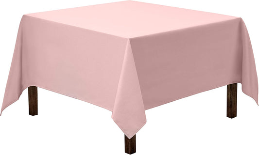Gee Di Moda Square Tablecloth - 70 x 70 Inch Pink Table Cloth for Medium Square or Round Tables - Heavy Duty Washable Fabric - for Buffet Table, Holiday Party, Dinner, Wedding & Baby Shower
