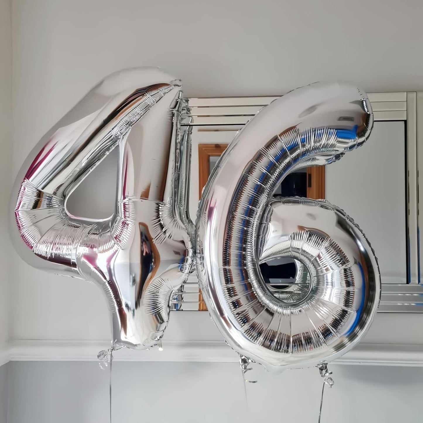 Silver 6 Balloon,40 Inch Number 6 Balloon,6 Birthday Balloon Decorations,Helium Silver 6 Balloon Number for Birthday Party Decorations