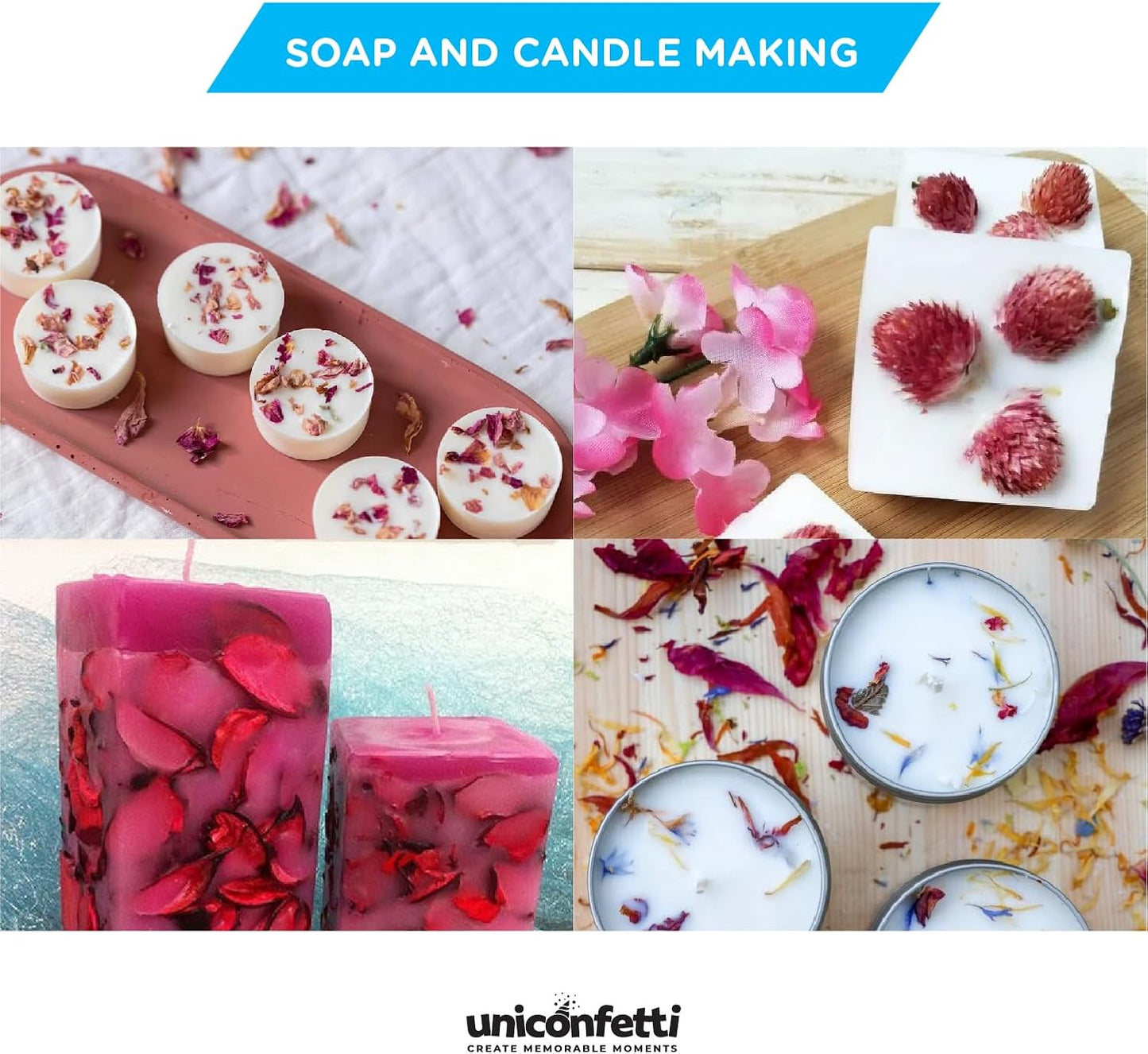 Dried Flower White Straw Daisy Biodegradable Confetti - Real Flower Petals for Weddings, Flower Girl Toss, Wedding Send Off Ideas, Party Table Decoration | Boxed - 8oz (0.5lbs)