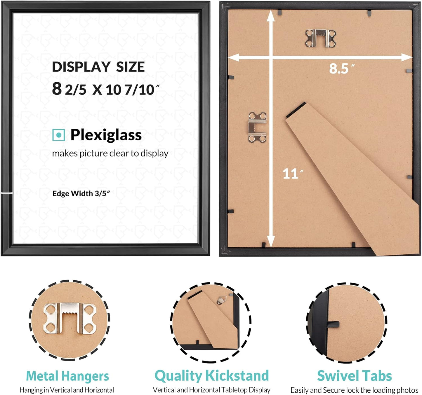 LaVie Home 8.5x11 Picture Frames (12 Pack, Black) Simple Designed Photo Frame with High Definition Glass for Wall Mount & Table Top Display, Set of 12 Classic Collection