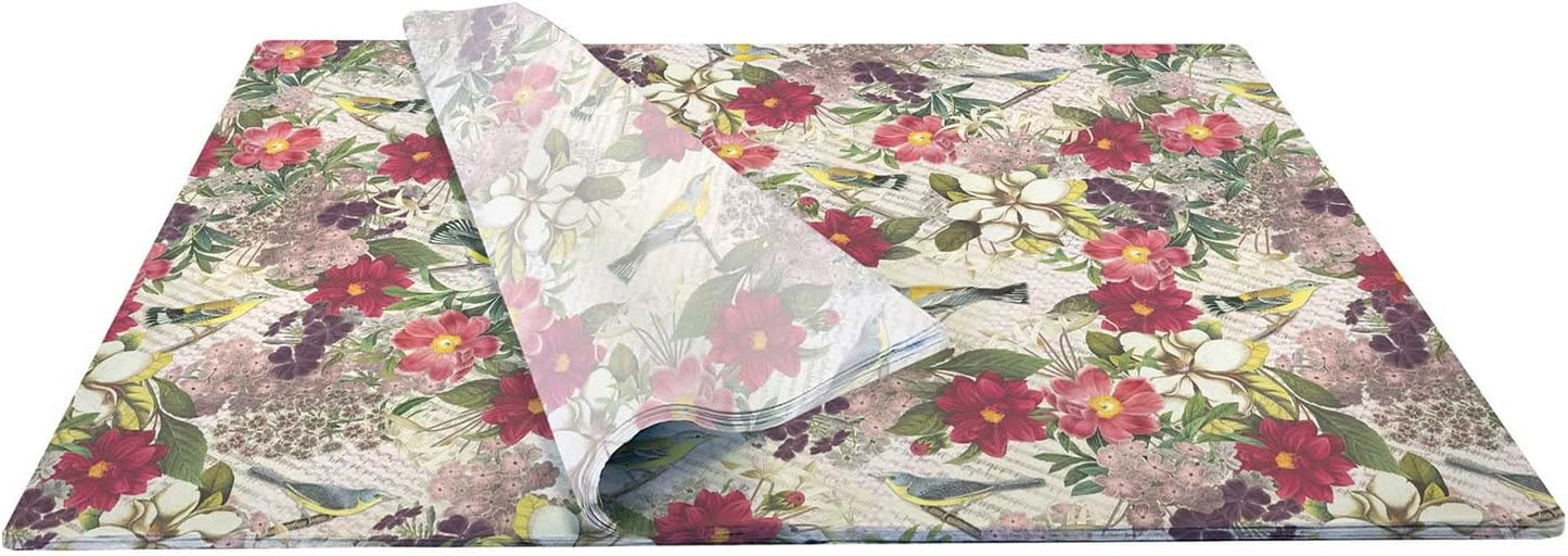 Colors of Rainbow - Botanic - 12 Sheets, 20 inch X 29 inch - Italian Print Tissue Paper for Decoupage Gift Basket Gift Bag Party Crafts (Botanic)