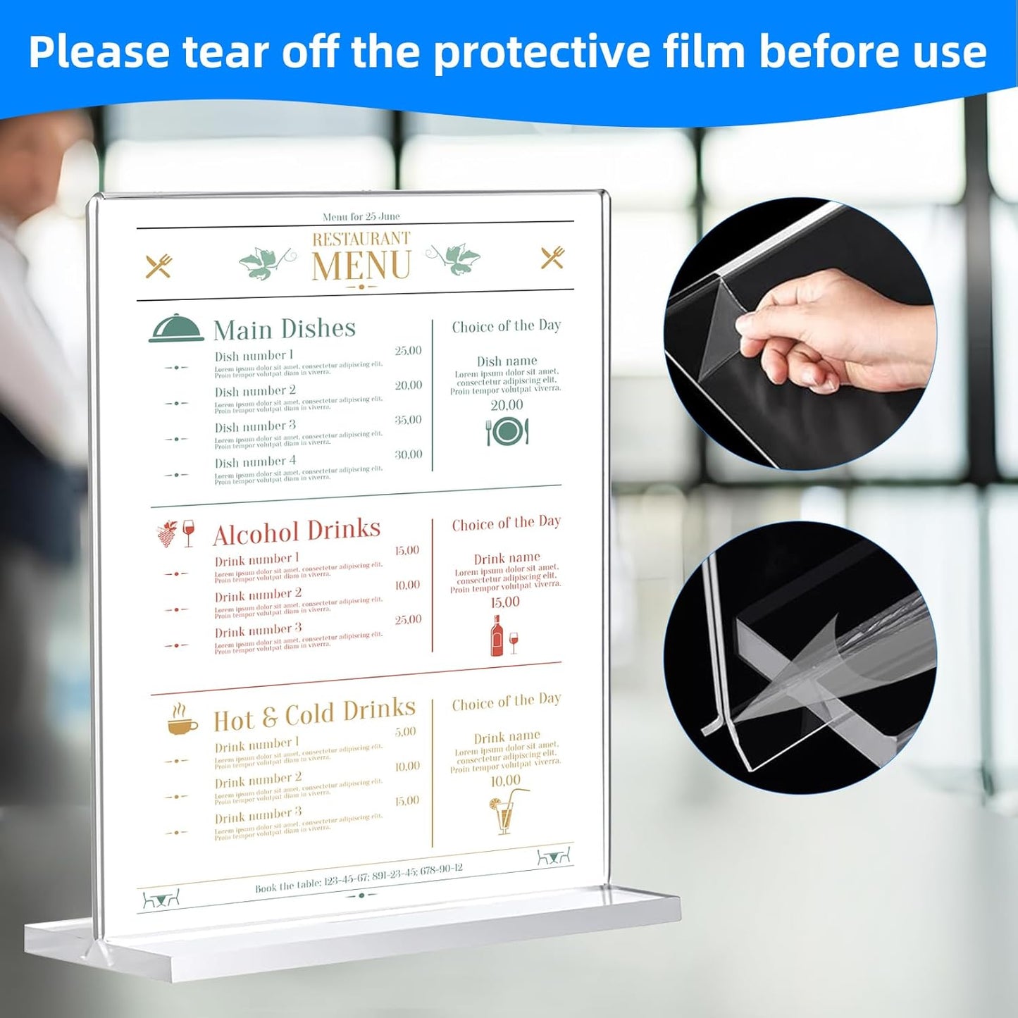 30 Pack Acrylic Sign Holder 8.5 x 11, Double-Sided Clear Sign Holder Plastic Stands for Display, T Shape Acrylic Table Sign Stands for Office Store Restaurants Wedding Party Decoration