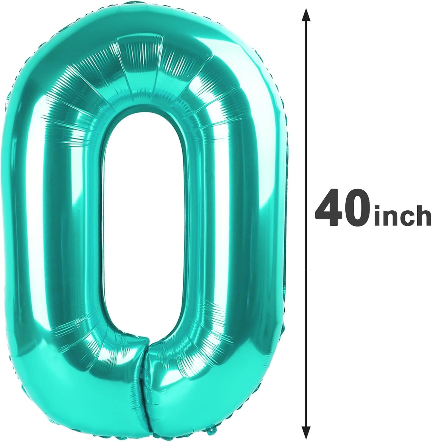 Teal Blue Helium Number Balloon 40 Inch, Giant Foil Teal Blue Number 0 Birthday Balloons, Large Numbers 10 20 30 40 50 60 70 80 90 100 2025, Party Celebration Supplies Decorations
