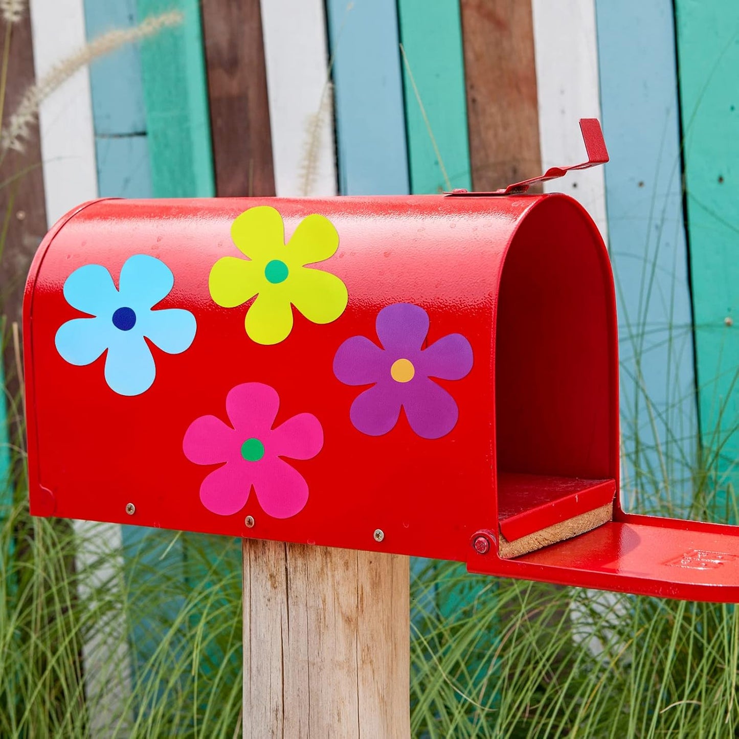 Kingdder 48 Pieces Retro Flower Car Magnets Decorations Refrigerator Decals 60s Multicolor Flower Cutout Magnets for Car Home Door Garage Refrigerator Window Mailbox