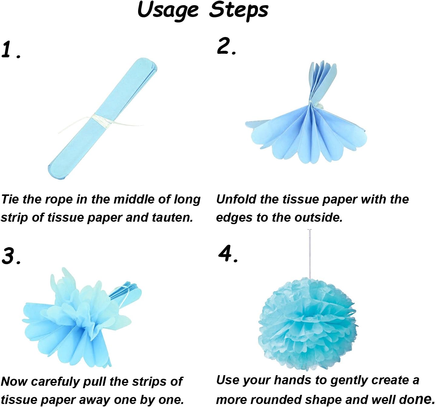 Hanging Paper Fans Tissue Paper Pom Poms Flower and Honeycomb Balls for Birthday Party Wedding Festival Christmas Decorations - Colorful