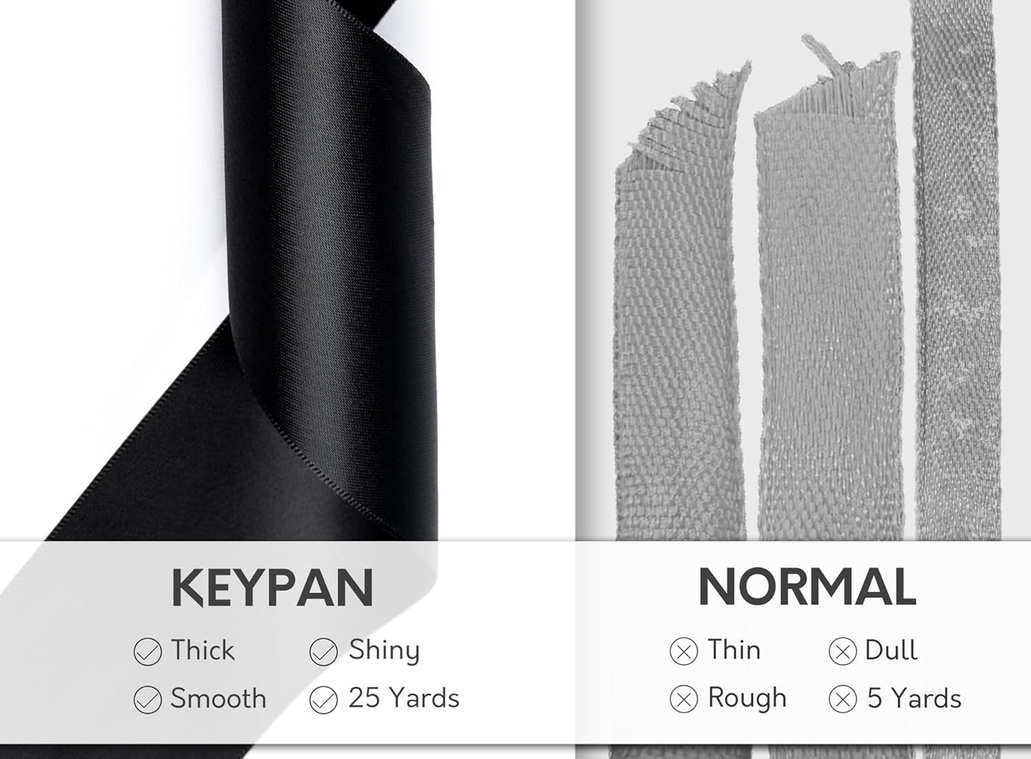 Black Satin Ribbon 2.5 Inch Double-Faced Wide Ribbon 25 Yards for Gift Wrapping Crafts Flower Bouquet Invitations Holiday Decorating