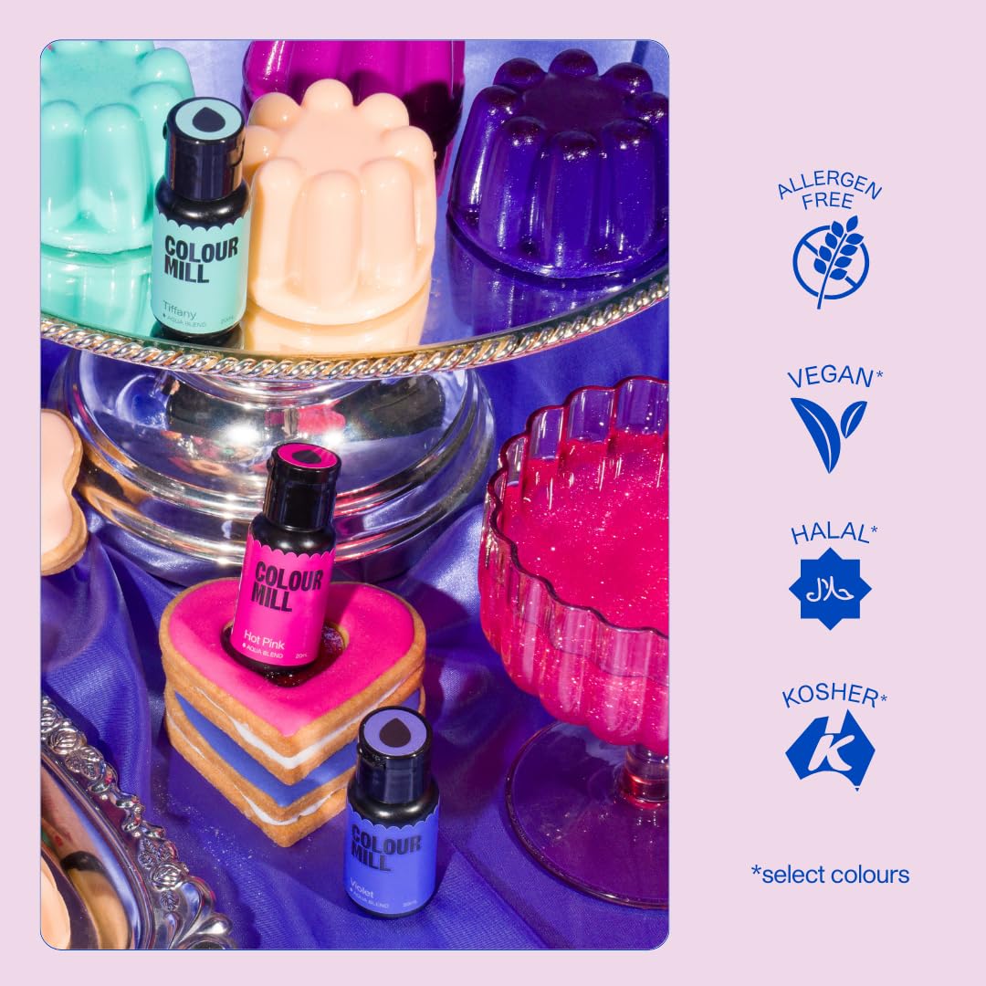 Colour Mill Aqua Blend Water-Based Food Coloring, 20 Milliliters Mauve