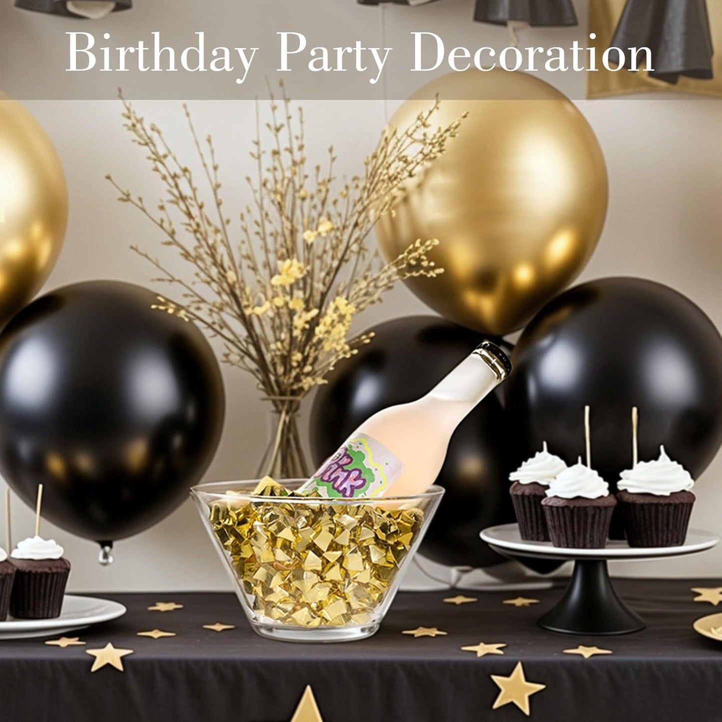 DomeStar 150PCS Fake Gold Ice, Acrylic Ice Fake Plastic Gold Nuggets Rocks Gems Marble Vases Fillers for Table Scatter Birthday Wedding Party Decoration